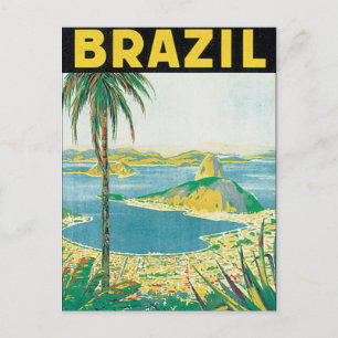 Brazil Vintage Travel Poster Postcard