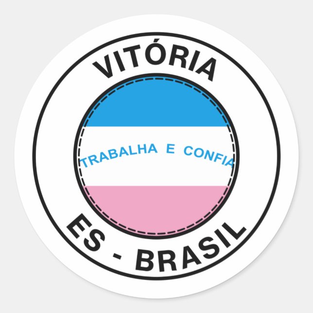 Brazil Vitoria Espirito Santo ES Bandeira Stamp Classic Round Sticker (Front)