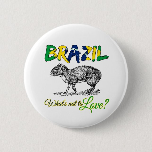 Brazil - What's Not to Love Brasil Quote 6 Cm Round Badge (Front)