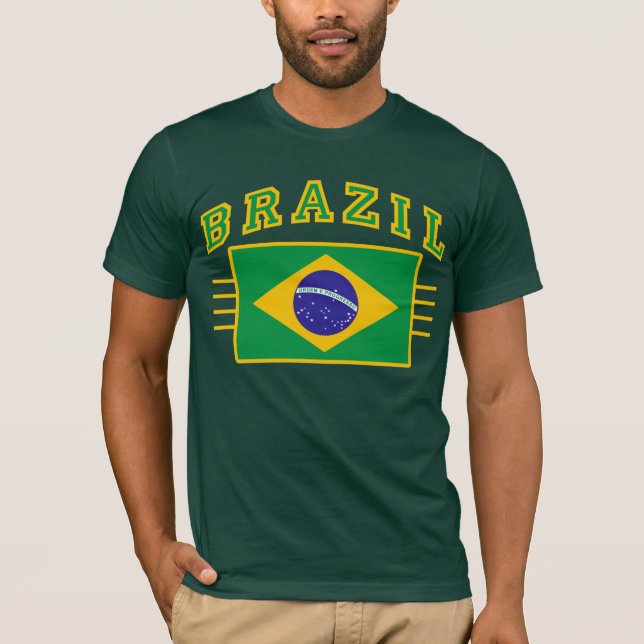 Brazil with Flag T-Shirt (Front)