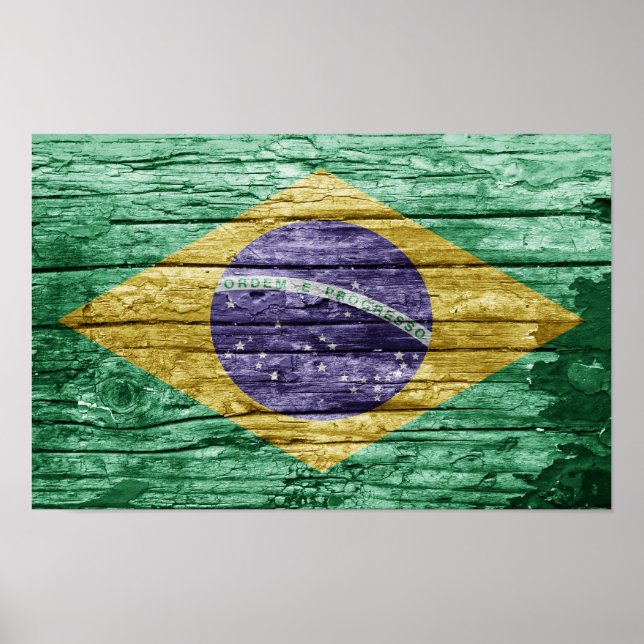 Brazil wooden flag poster (Front)