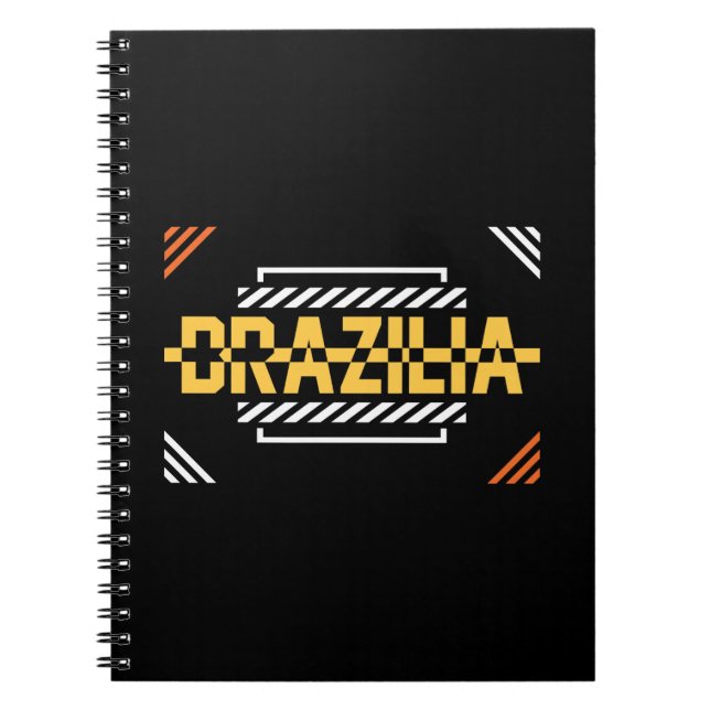 Brazilia Modern Typography Design  Notebook (Front)