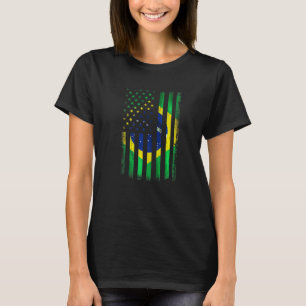 Brazilian American Flag Brazilian Roots Brazil Ame T-Shirt