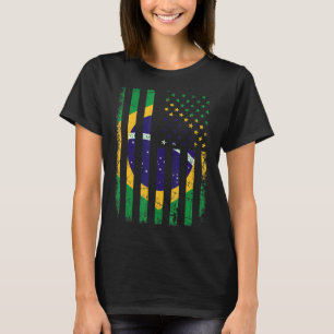 Brazilian American Flag Brazilian Roots Brazil Ame T-Shirt