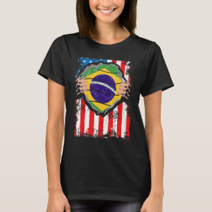 Brazilian American Grown Patriot Brazil Flag from  T-Shirt
