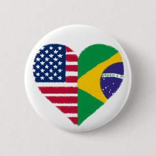 Brazilian American Love Button
