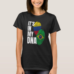 Brazilian And Colombian DNA Mix Flag Heritage T-Shirt