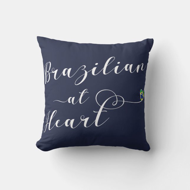 Brazilian At Heart Throw Cushion, Brasil Cushion (Front)