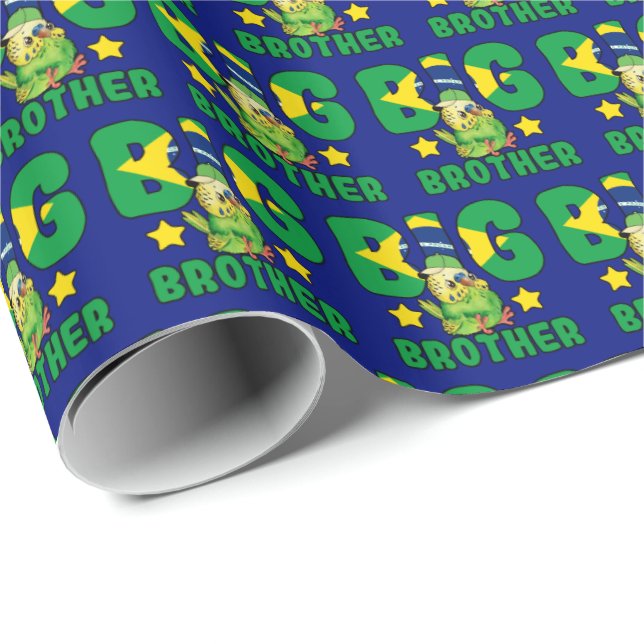 Brazilian Big Brother - Bird with Brazil Flag Wrapping Paper (Roll Corner)