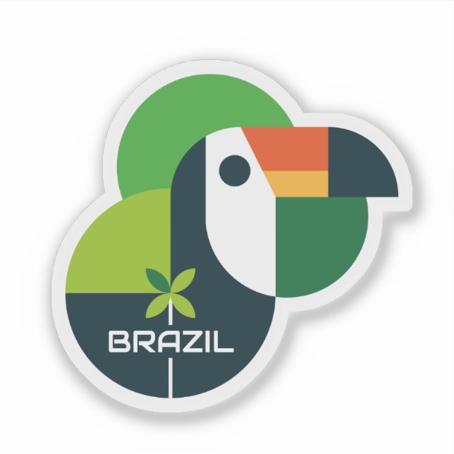 Brazilian Bird Geometric Toucan Personalized Art (Front)