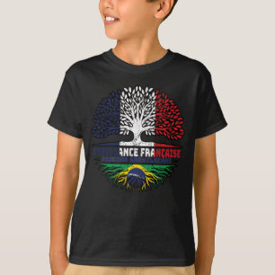 Brazilian Brazil French France Tree Roots Flag T-Shirt