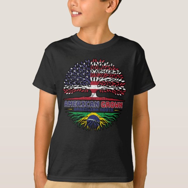 Brazilian Brazil US American USA United States T-Shirt (Front)