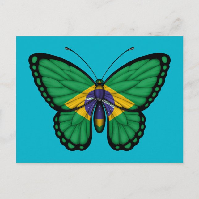 Brazilian Butterfly Flag Postcard (Front)