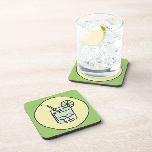 Brazilian caipirinha cocktail coaster (Right Side)