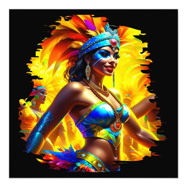 Brazilian Carnival Dancer Photo Print (Front)