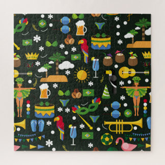 Brazilian carnival, vintage flat texture. jigsaw puzzle