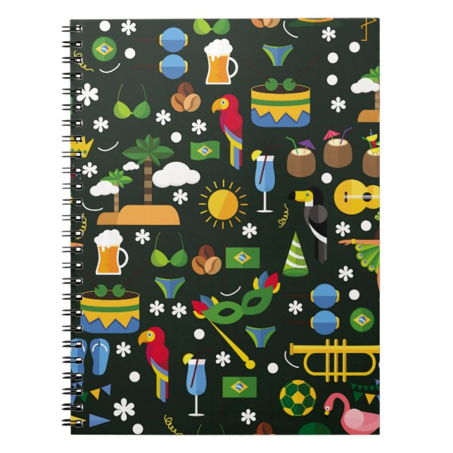 Brazilian carnival, vintage flat texture. notebook (Front)