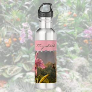 Brazilian Cattelya Orchid Hummingbird Monogrammed 710 Ml Water Bottle