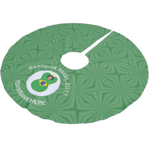 Brazilian Christmas Angel Flag Personalised Brushed Polyester Tree Skirt
