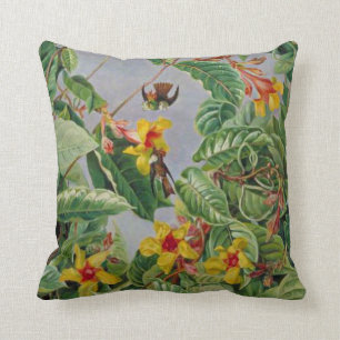 Brazilian Climbing Shrub and Humming Birds Cushion