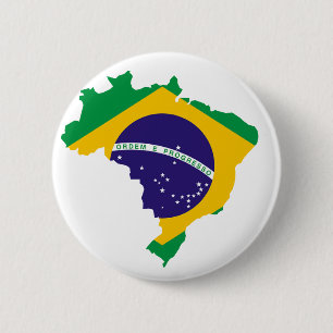 Brazilian country flag 6 cm round badge