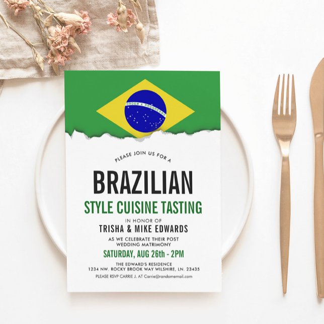 Brazilian Cuisine | Party Flag White Invite (Creator Uploaded)