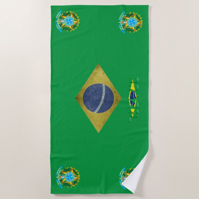 Brazilian flag beach towel (Front)