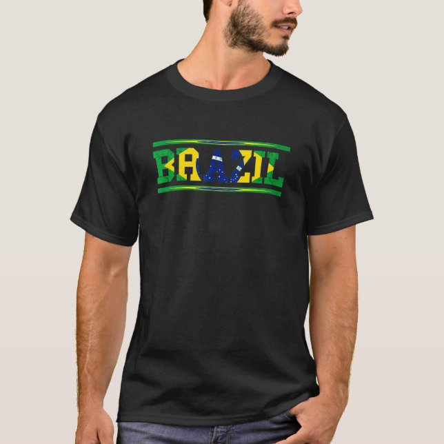 Brazilian Flag Brasileiro Brazilian Pride Brasilia T-Shirt (Front)