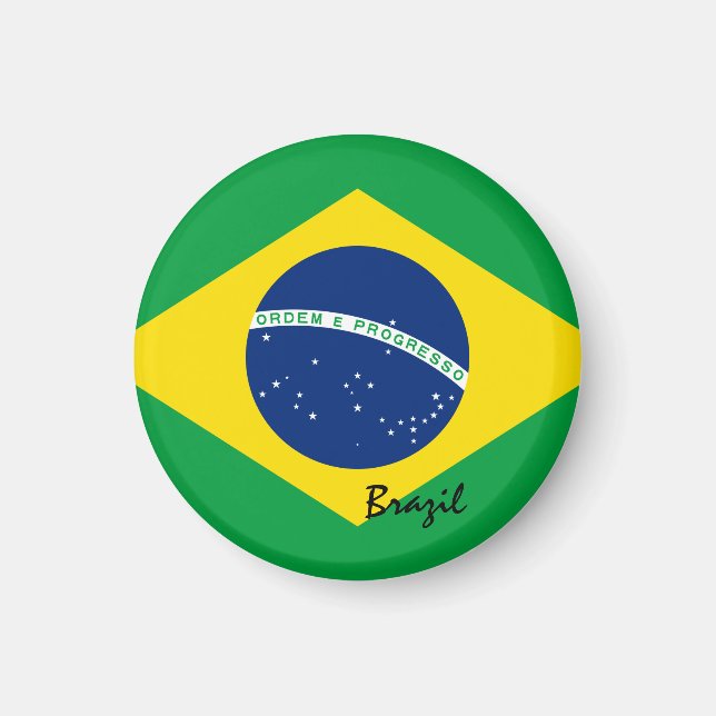 Brazilian flag & Brazil - travel/sports fans Magnet (Front)