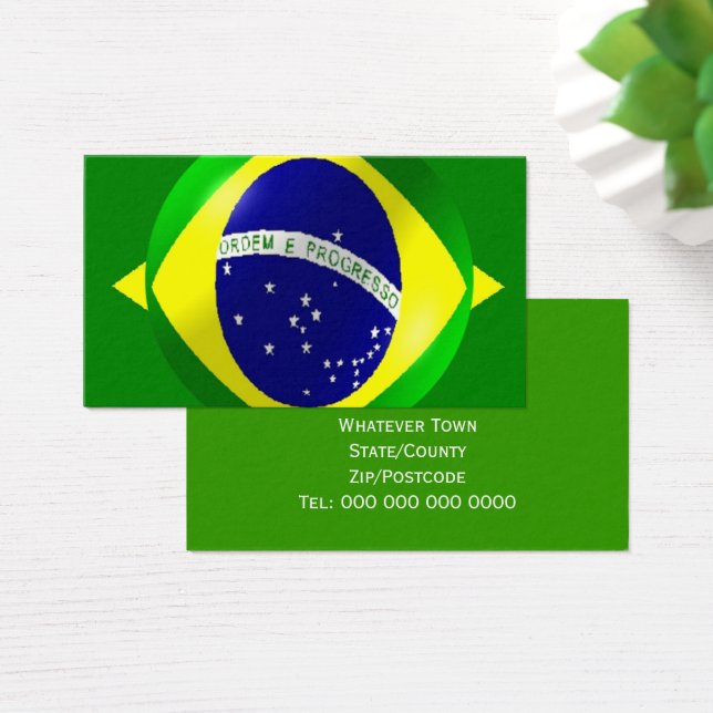 Brazilian Flag Business Card (Desk)
