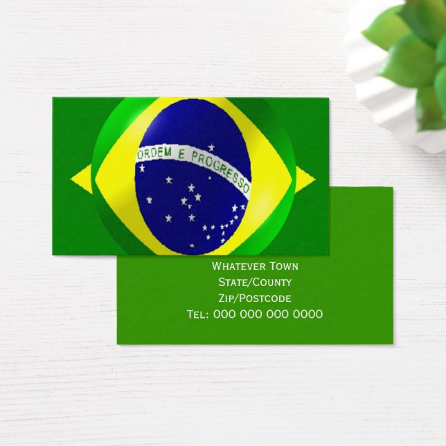 Brazilian Flag Business Card (Desk)