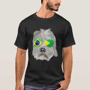 Brazilian Flag Dandie Dinmont Terrier Dog Brazil P T-Shirt