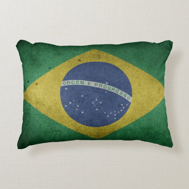 Brazilian flag decorative cushion (Front)