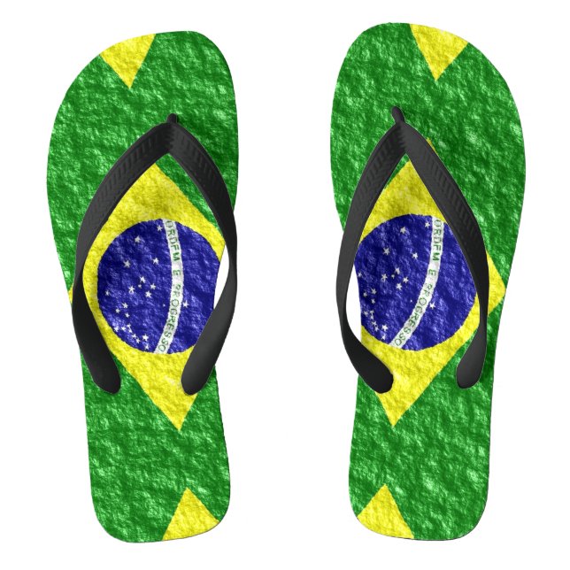 Brazilian Flag Design Jandals (Footbed)