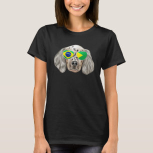 Brazilian Flag English Setter Dog Brazil Pocket T-Shirt