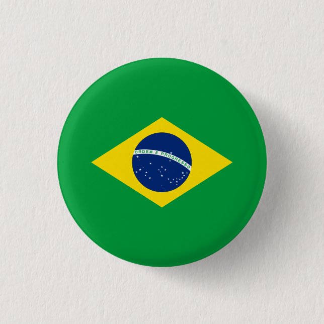 Brazilian Flag, Flag of Brazil 3 Cm Round Badge (Front)