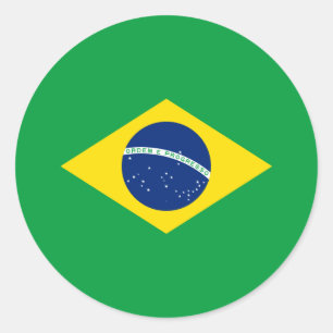 Brazilian Flag, Flag of Brazil Classic Round Sticker