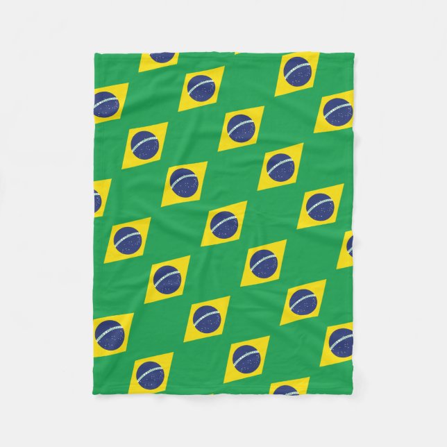Brazilian Flag. Fleece Blanket (Front)
