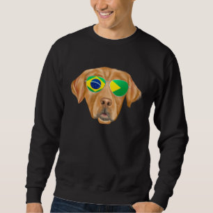 Brazilian Flag Golden Retriever Dog Brazil Pocket Sweatshirt