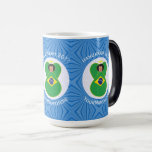 Brazilian Flag Hanukkah Angel Personalised  Magic Mug<br><div class="desc">Magic morphing mug features a Brazilian Flag Angel, dressed in the flag of Brazil, inside a white, fractal circle of squiggly squares. The circle is on a blue fractal background of squiggly squares. Add a name, holiday, and year to personalise your mug as a gift or to add to your...</div>