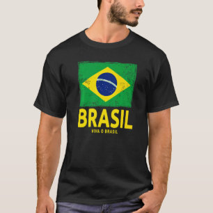 Brazilian Flag Idea For Men & Brasil Flag Heritage T-Shirt