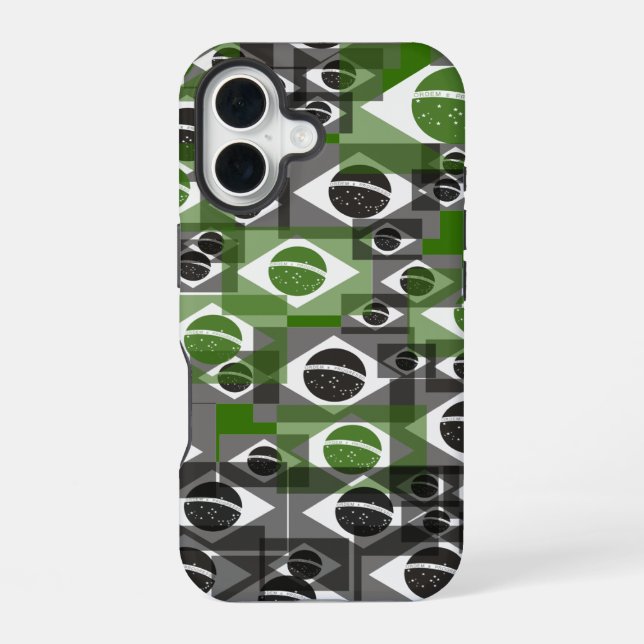 Brazilian Flag iPhone 16 Case (Back)