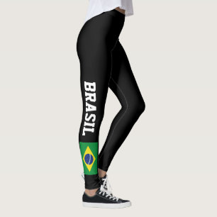 Brazilian flag leggings for sport fitness gym