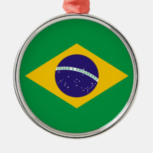 Brazilian flag metal tree decoration