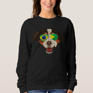 Brazilian Flag Miniature American Shepherd Dog Bra Sweatshirt