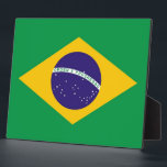 Brazilian Flag Plaque<br><div class="desc">Enhance your decor with this distinguished plaque featuring the flag of Brazil! Crafted with meticulous attention to detail, this plaque is more than just a decorative item; it's a celebration of Brazilian heritage and national pride. The design proudly showcases the iconic flag of Brazil, featuring a green field with a...</div>