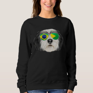 Brazilian Flag Polish Lowland Sheepdog Dog Brazil  Sweatshirt