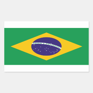 Brazilian flag rectangular sticker