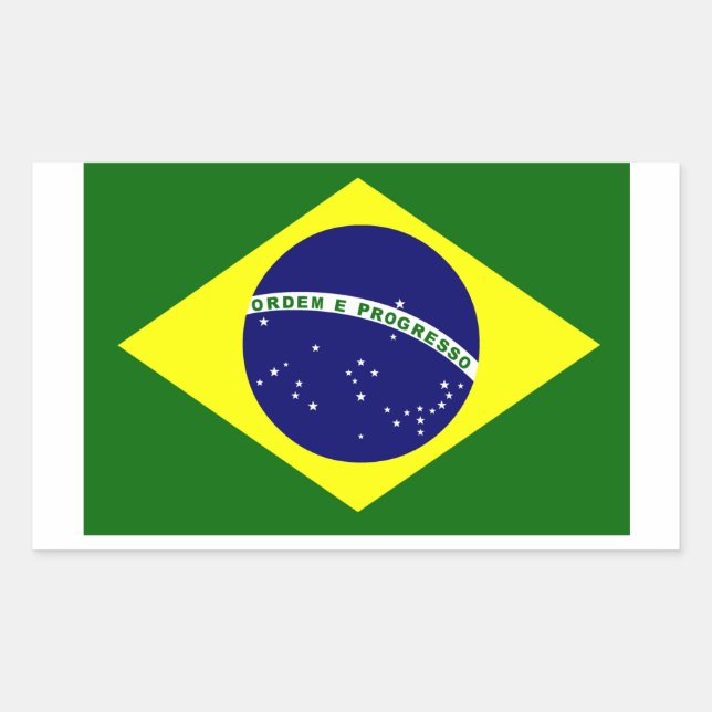 Brazilian Flag Rectangular Sticker (Front)