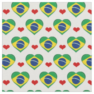 Brazilian Flag Red Heart fashion Fabric/Brazil Fabric